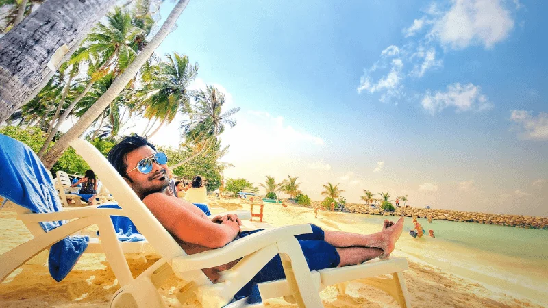 Abdol Rauf in Maafushi beach, Maldives