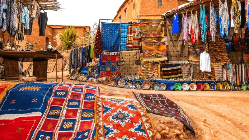 Morocco and Mexico are both known for their vibrant marketplaces. Marrakech's souks filled with spices, ceramics, and textiles echo the bustling markets of Mexico City. 