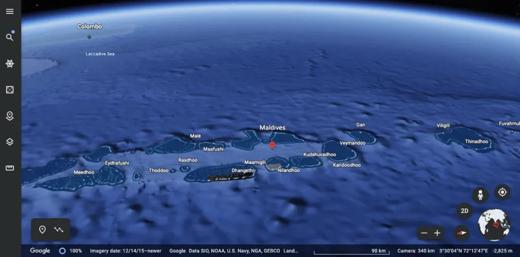 Maldives on Google Earth