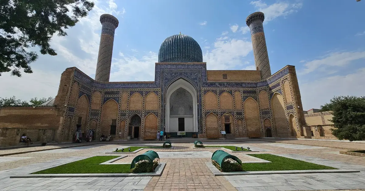 Gur-E-Amir Mausoleum In Samarkand (Frontage)