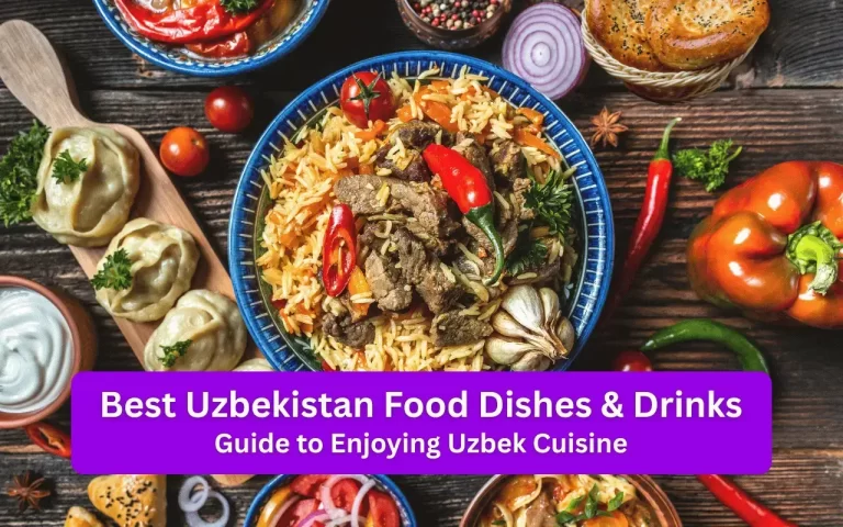 Uzbek Cuisine Best Uzbekistan Food Dishes and Drinks (Pilaf, Samsa, Lagman, Manti, Shurpa in the Background)
